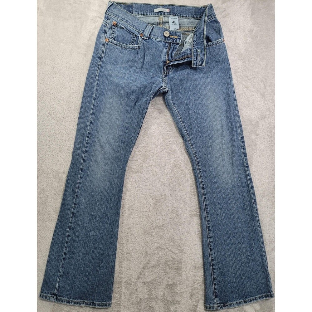 Vintage Levi's 542 Low Flare Jeans Womens 10M Blue Wash Low Rise Stretch Denim